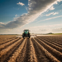 Obraz premium tractor working in the field