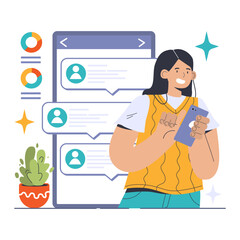 Instant Messaging concept. Flat vector illustration