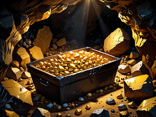 gold and treasure in the cave