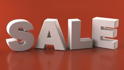 Sale text banner, 3d background