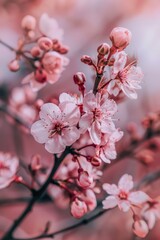 Obraz premium A detailed view of a cluster of pink flowers