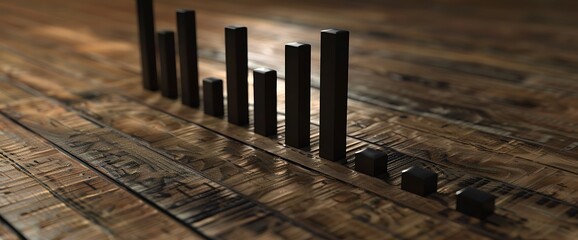 A bar graph displaying the stock market performance with bars indicating growth and decline.