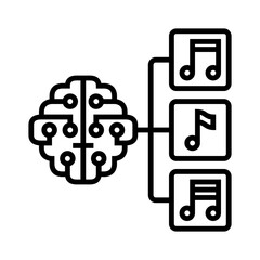 Music Content Generation  Line Icon