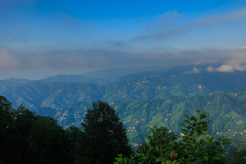 Clouds and fog over mountains in Rize, Turkey