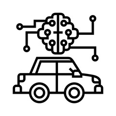 Driverless Car  Line Icon