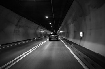 Traffic on highway in tunnel , Germany
