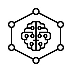 Artificial Intelligence Network Line Icon