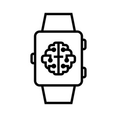 Smartwatch Artificial Intelligence Line Icon