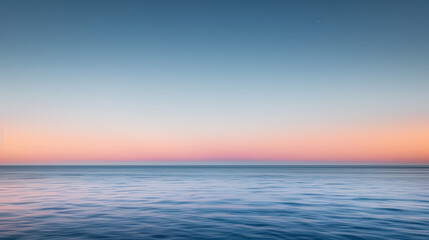 Obraz premium Serene Ocean Horizon at Sunset with Gentle Ripples.