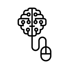 Artificial Intelligence Control Line Icon