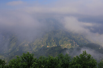 Clouds and fog over mountains in Rize, Turkey