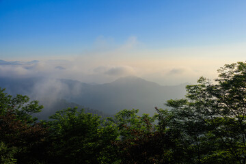 Clouds and fog over mountains in Rize, Turkey