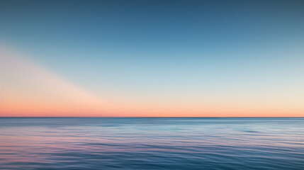 Obraz premium Serene Ocean Horizon at Sunset with Gentle Ripples.