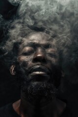 A person with smoke or steam rising from their head, possibly representing confusion or disorientation