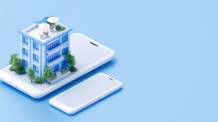 Detailed view of an online booking interface with augmented reality features, with space for text