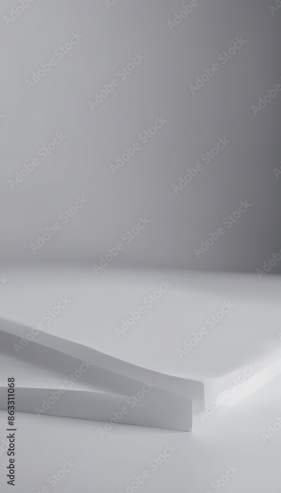 Poster minimalistic abstract gentle light grey background for product presentation with light and shadow