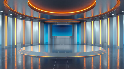 Television studio, virtual studio set. ideal for green screen compositing