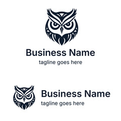 Wise Black and White Owl Emblem