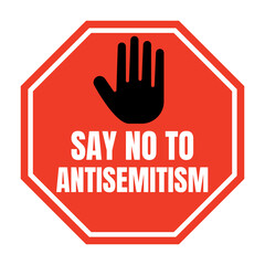 Say no to antisemitism symbol icon