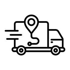 package to location icon line vector design illustration template