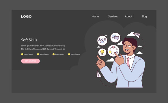 Soft Skills display. Vector illustration.