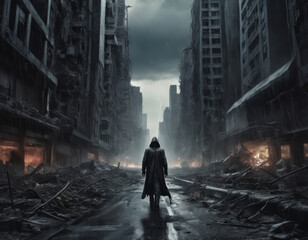 person walking in the street