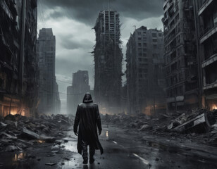 person walking in the city