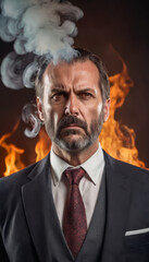 Fototapeta premium portrait of a mad businessman, angry man