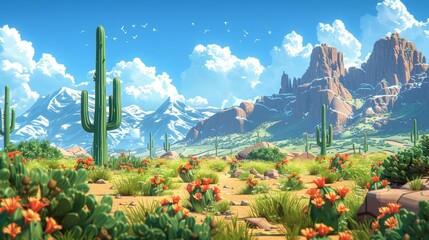 Cartoon Cactus Reference. A Cactus in the Desert. Arts of Game Elements