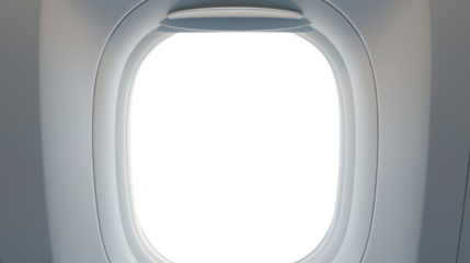 Airplane window on transparent background