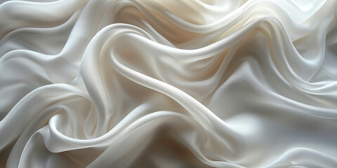 Fototapeta premium design your space copy background elegant white folds soft flowing beautiful background fabric satin silk white background abstract white 