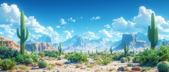 Cartoon Cactus Reference. A Cactus in the Desert. Arts of Game Elements