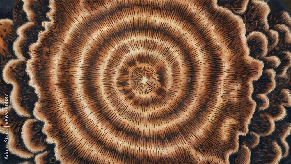 Poster a close up of a circular pattern on top of something, ai