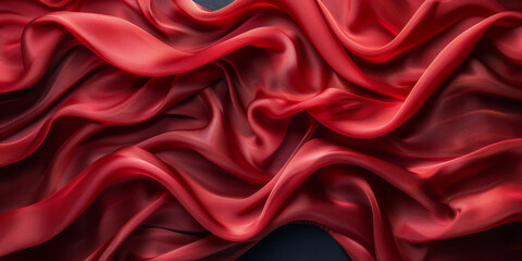 Obraz premium design product your space empty background fabric beautiful pleats soft wavy fabric shiny background satin silk red 