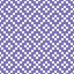 Seamless blue and white vintage pixel textile ethnic pattern vector