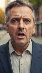 Fototapeta premium portrait of businessman shocked