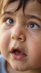 portrait of a shocked boy