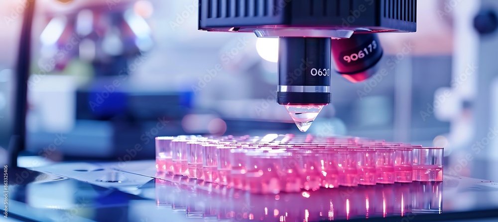 Poster 3d bioprinter creating personalized implants for patients precise infographic analysis of bioprintin