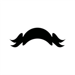  silhouette illustration of a curved ribbon with two pointed ends for a title banner