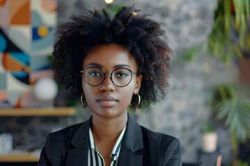 Diversity in the workplace, black female entrepreneur with determination