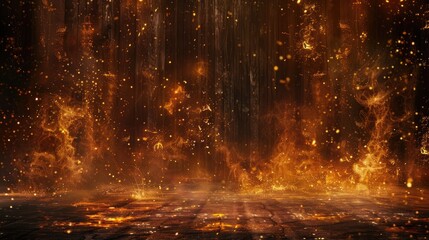 Fototapeta premium Empty space with flames
