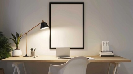 Modern Minimalist Workspace with Laptop Generative AI