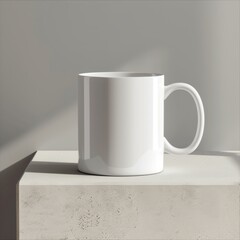 Obraz premium Mockup Display Reference. A White Mug with Copy Space