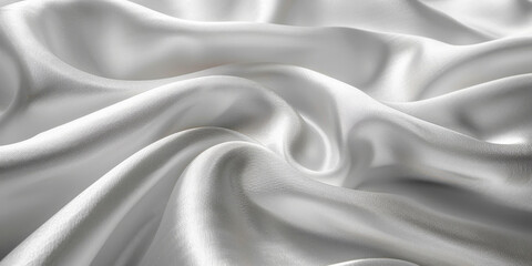 Obraz premium satin background White fabric Backdrop Pattern Abstract Texture Design Fashion Vintage Space Wave Color Luxury Wallpaper Beautiful Shape Curtain Textile 