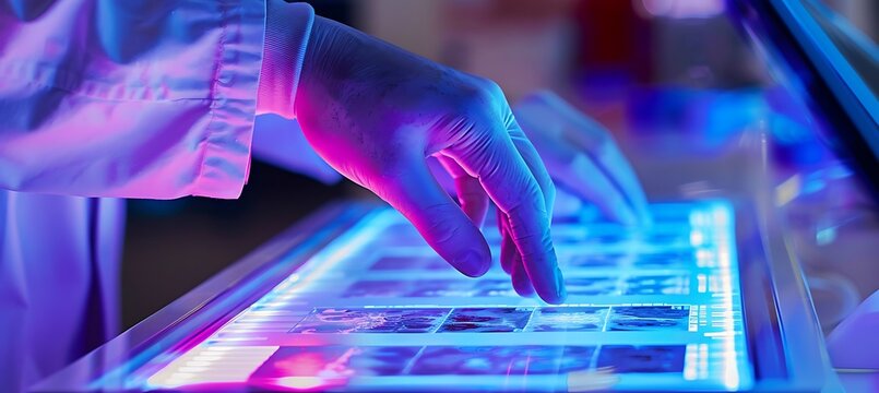 Clinical pathologist reviewing pathology slides for diagnosis comprehensive visual study of pathological examination