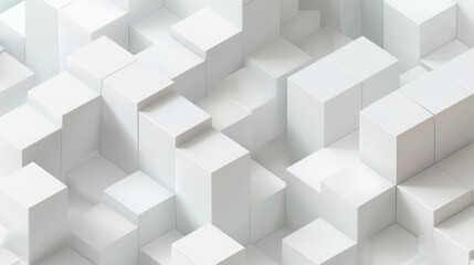 Obraz premium 3d abstract cube background. Geometry architecture modern grey white wallpaper minimalistic. Vector presentation for poster, banner, mockup, flyer, and report