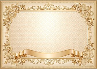Elegant Certificate Template with Ornate Border and Ribbon