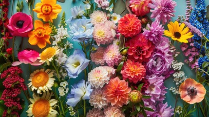 Colorful flowers in various settings