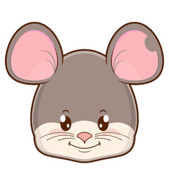 mouse playful face cartoon cute