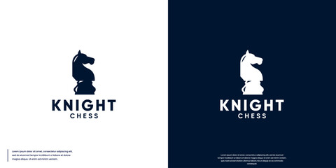 Knight symbol, chess game, sport, logo design inspiration.